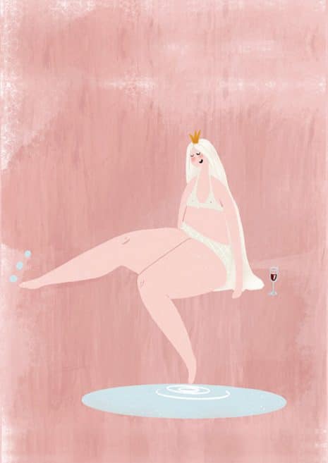 Abstract Bathing Woman Art Print
