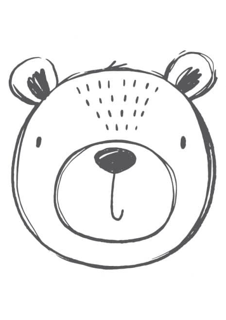 Hand drawn Bear Print Art Print