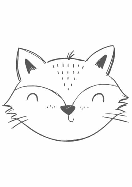 Hand Drawn Fox Print Art Print