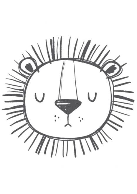 Hand Drawn Lion Print Art Print