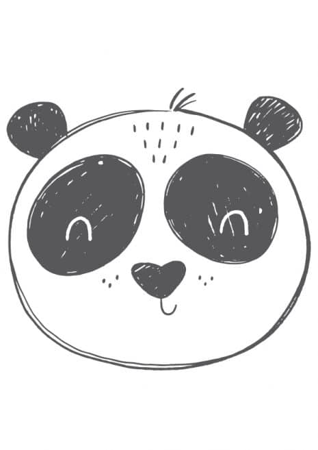 Hand Drawn Panda Art Print