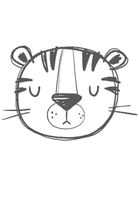 Hand Drawn Tiger Print Art Print