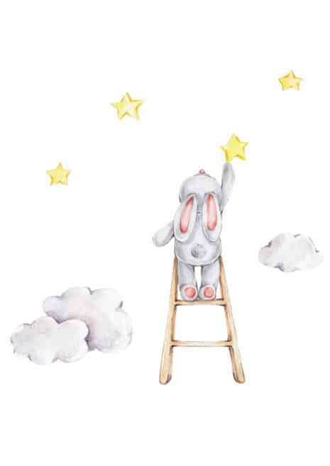 Reaching for Stars Teddy Print Art Print